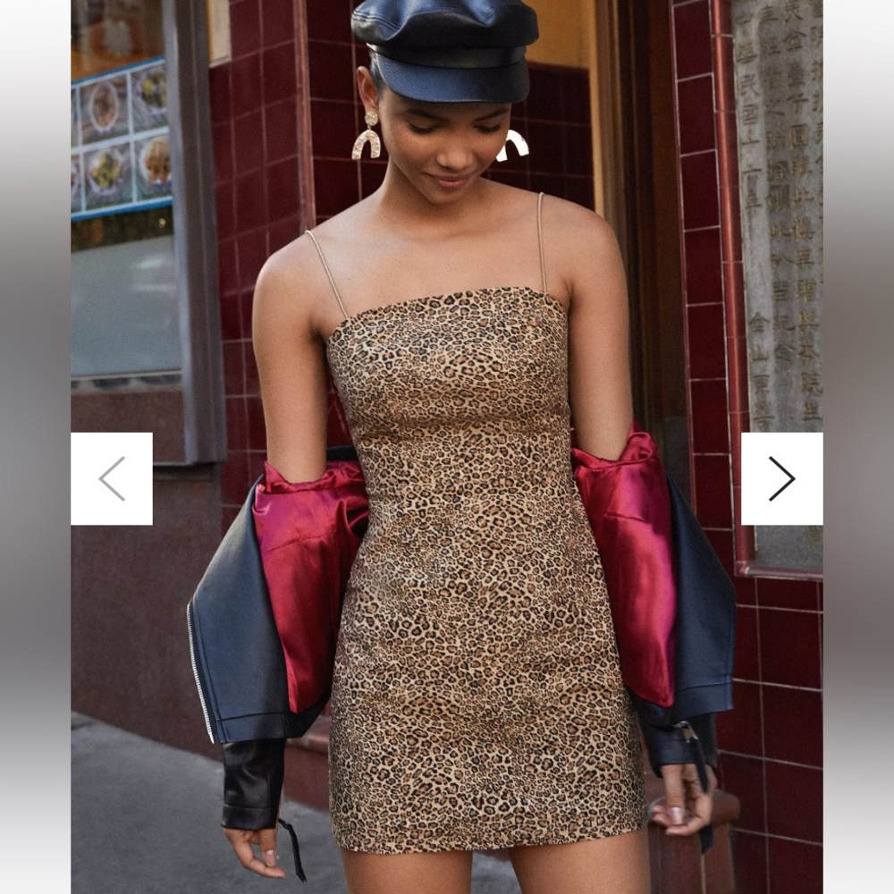 UO Colette Stretch Animal Print Mini Dress